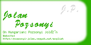 jolan pozsonyi business card